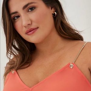 TORRID Sophie Chainlink Cami Georgette Coral size 1 / 1X 14-16 NWT item 17164743